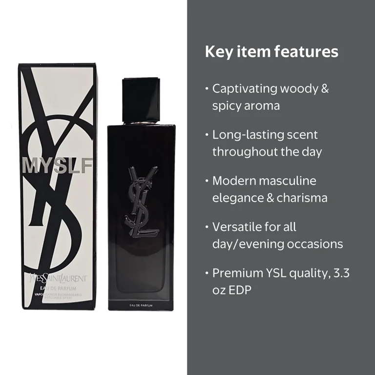 Yves Saint Laurent MYSLF Eau De Parfum Spray for Men, 3.3 oz