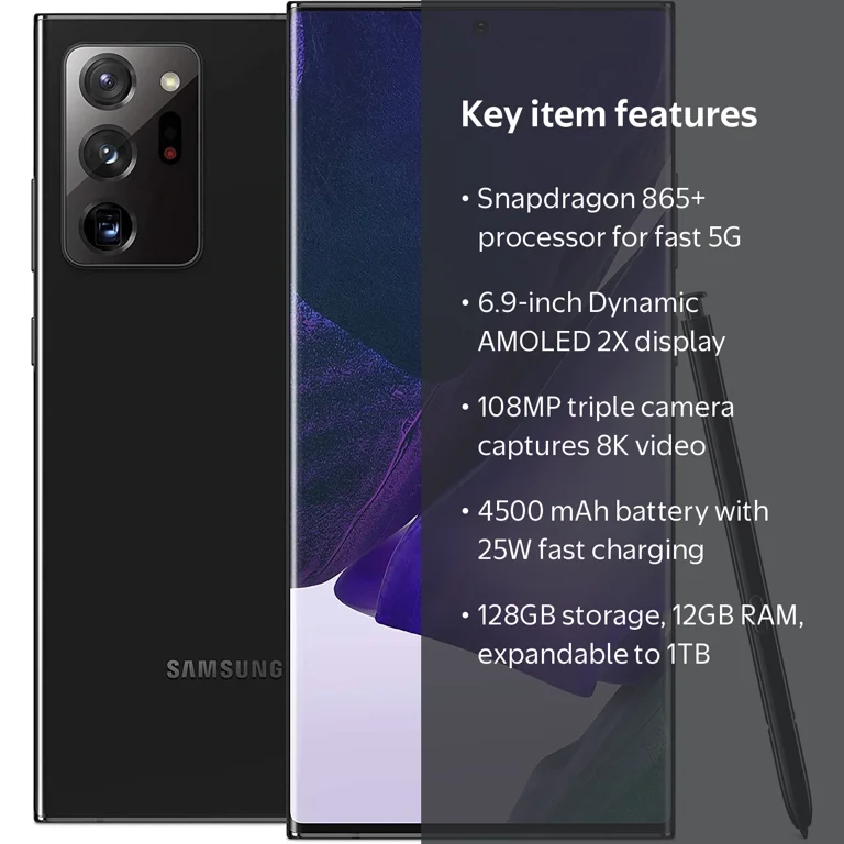 Samsung Galaxy Note20 Ultra 5G 128GB Unlocked Android Phone