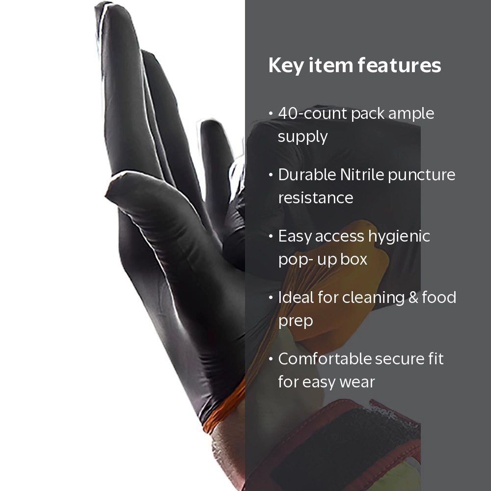 HDX Pop-N-Go Protective Disposable Nitrile Gloves, 40-Count for