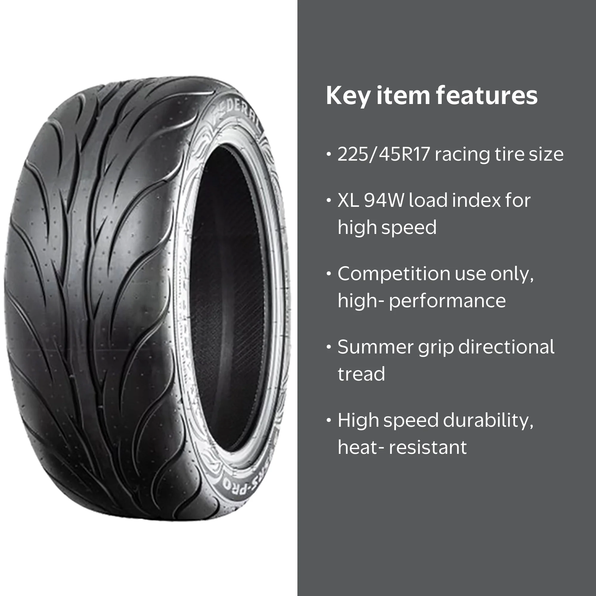 Federal 595RS-PRO 225/45ZR17 225/45R17 94W XL High Performance