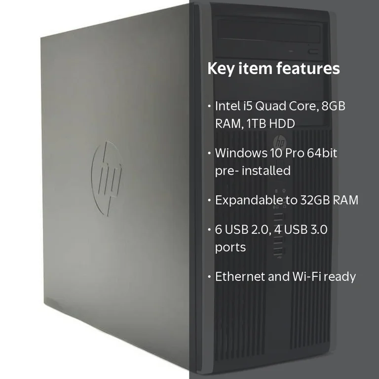 HP ProDesk 6300 Desktop Computer, Intel i5, 8GB DDR3, 1TB SATA HD