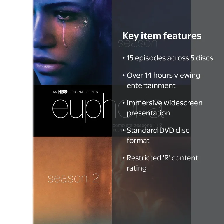 Euphoria: Seasons 1 and 2 DVD Box Set, 15 episodes, Teen Drama
