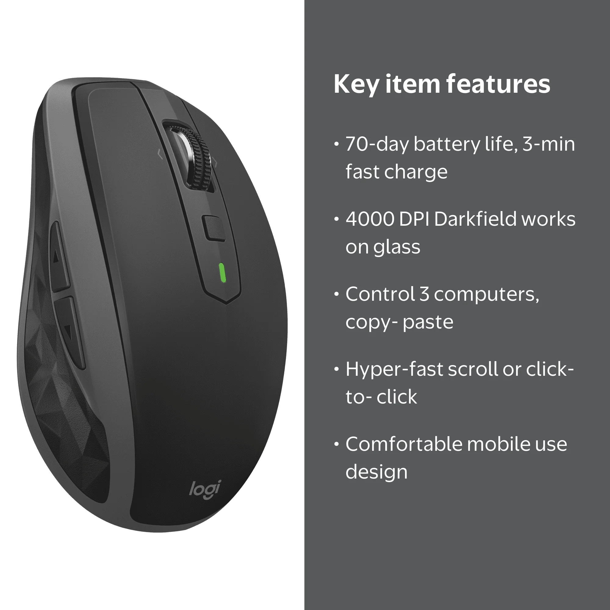 Logitech MX Anywhere 2S Wireless Bluetooth Mouse, Cordless for Mac