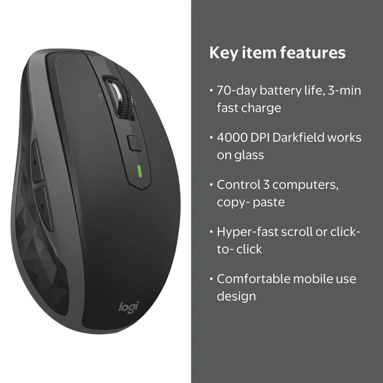 Logitech MX Anywhere 2S Wireless Bluetooth Mouse, Cordless for Mac