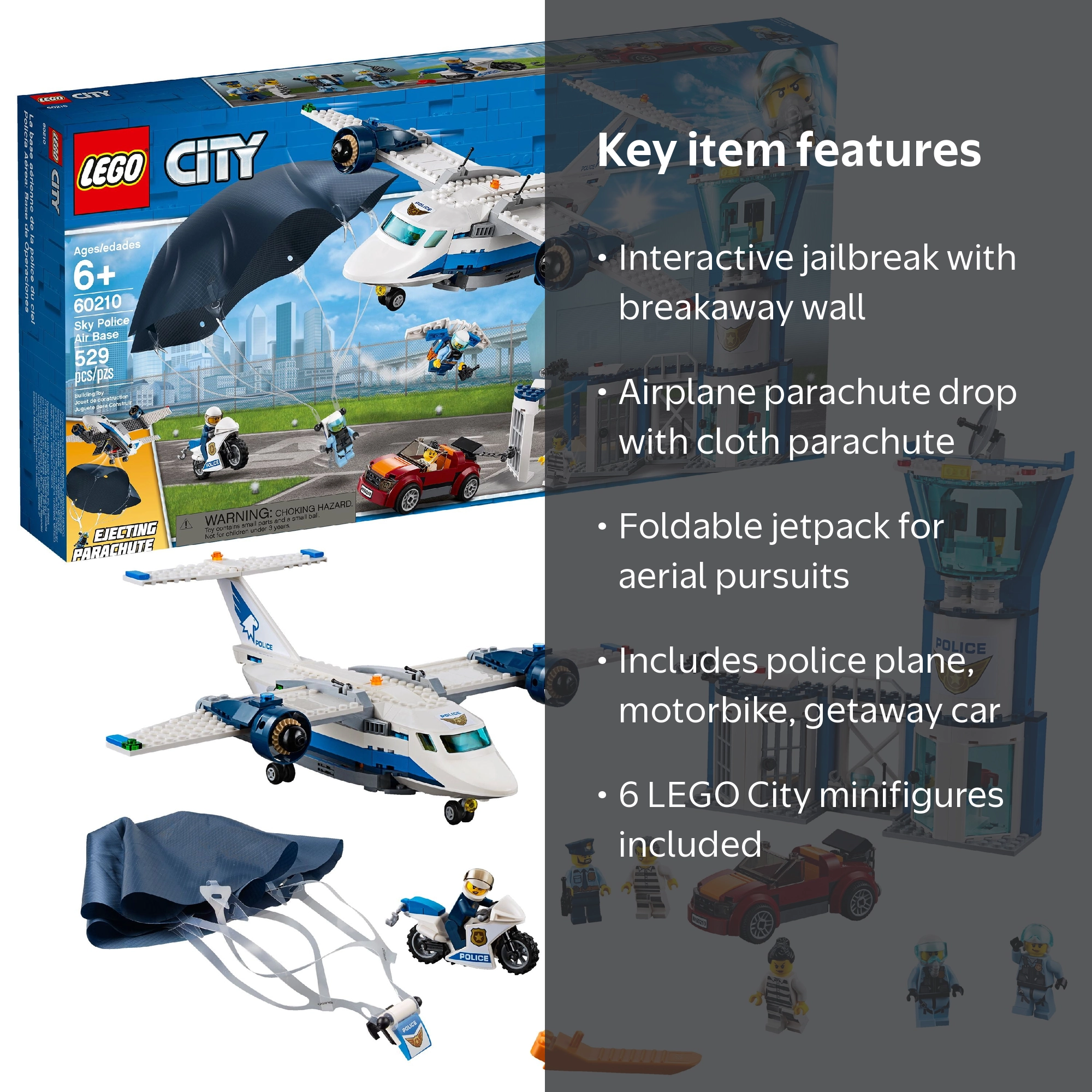 LEGO City Police Sky Police Air Base 60210 - Catch Thief Set