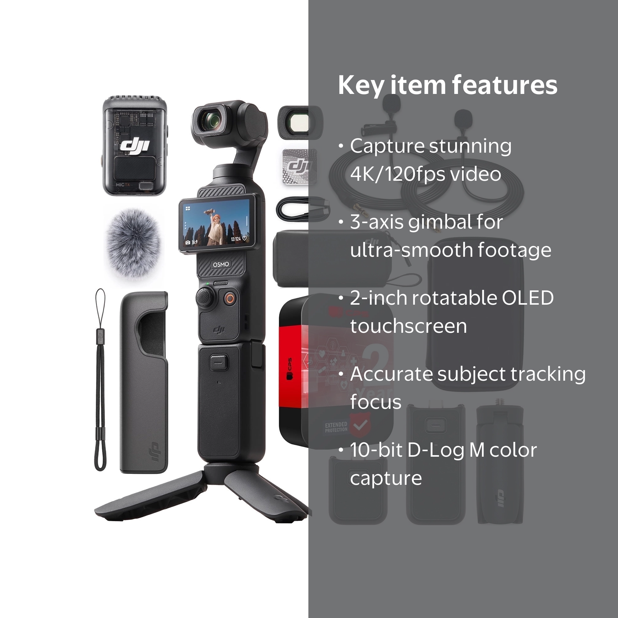 DJI Osmo Pocket 3 Creator Combo Vlogging Camera with 1'' CMOS, 4K