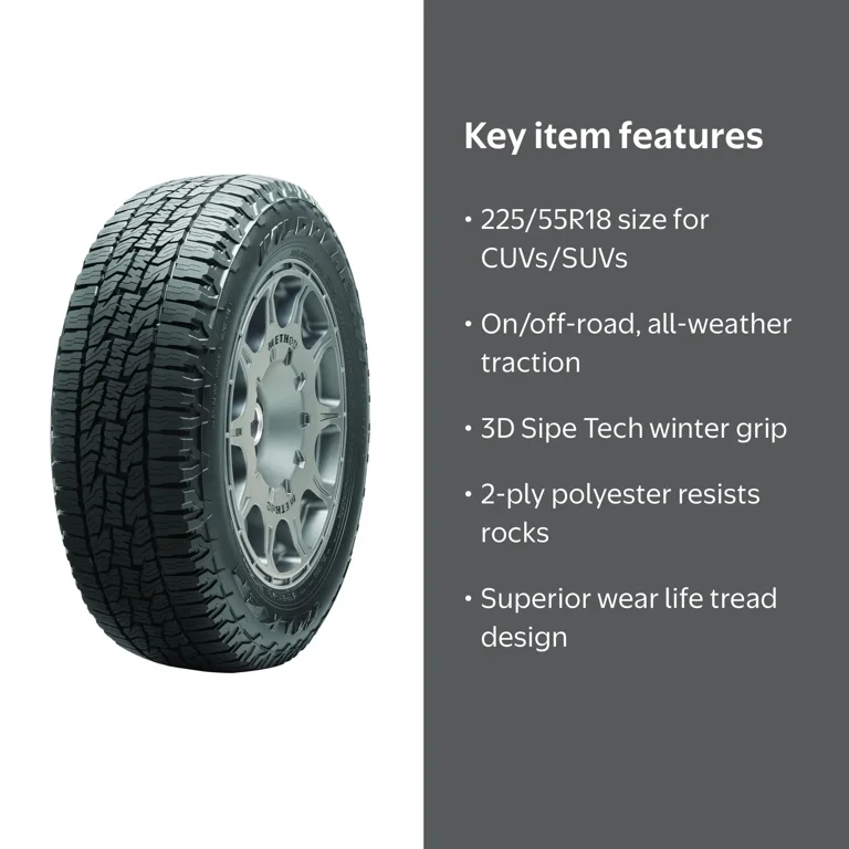 Falken, All Terrain Tire, 225/55R18 98V SUV Crossover - Walmart.com