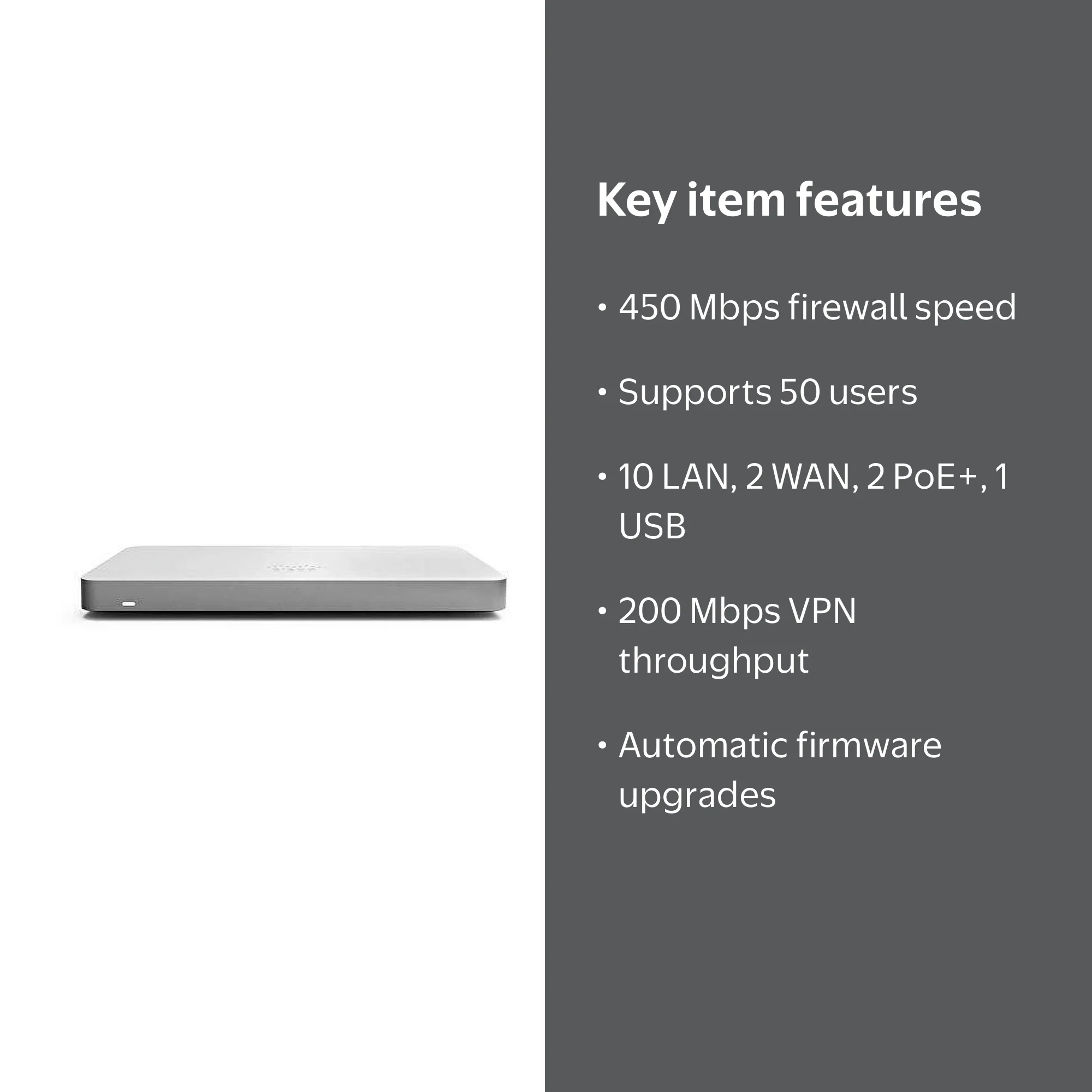 Cisco Meraki MX68 Cloud-Managed Security Appliance | MX68-HW | 450