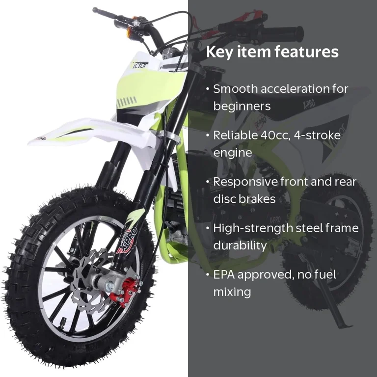 X-Pro VICTOR 40cc Gas Mini Dirt Bike with Pull Start for Kids