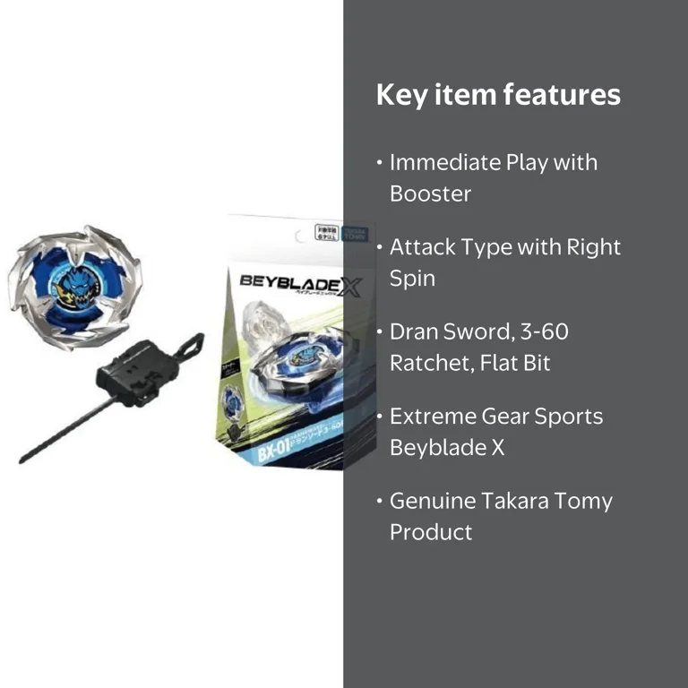 Takara Tomy Beyblade X Toys BX-01 Starter Dran Sword 3-60F