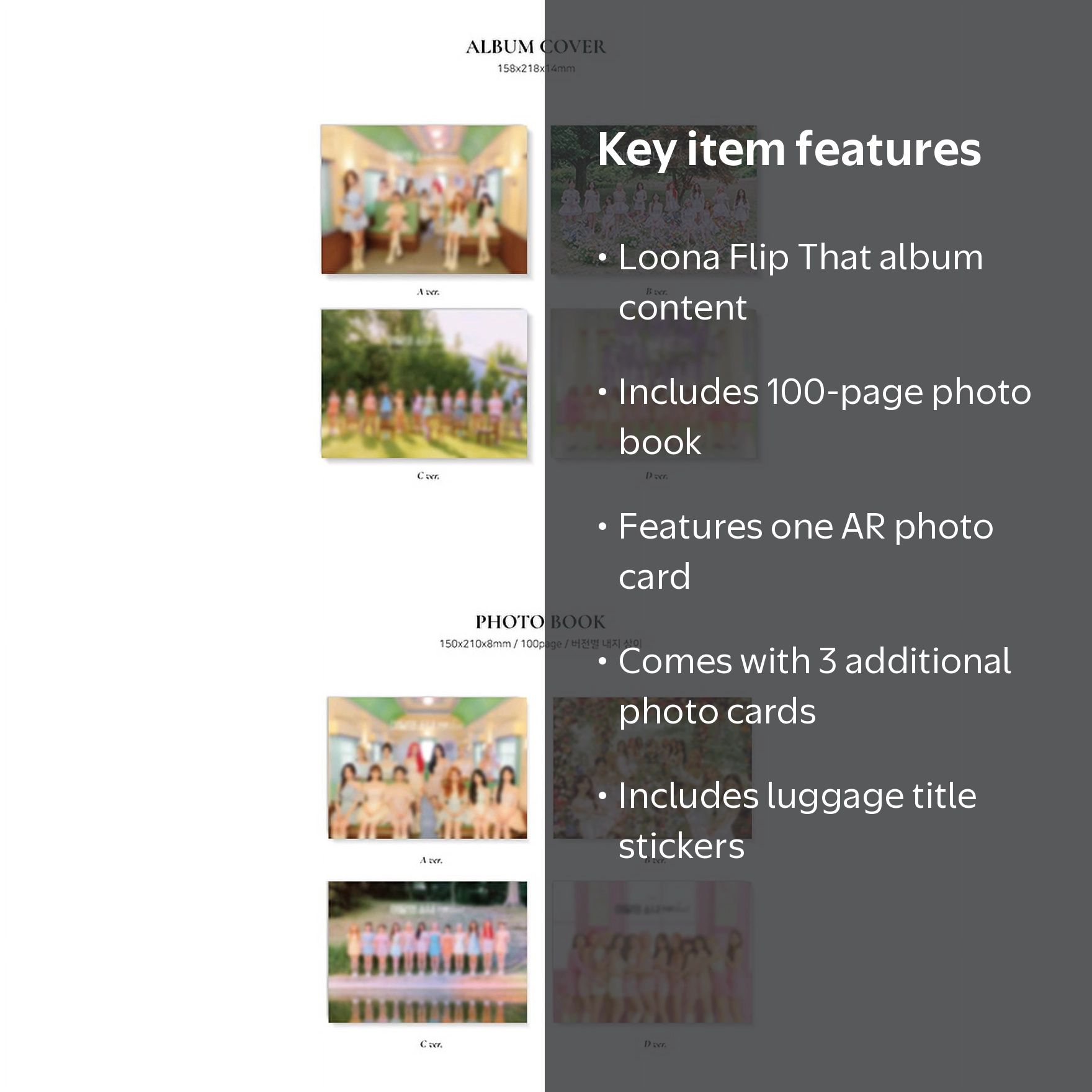 Loona Flip That CD: Random Cover, 100pg Photo Book, AR Photo Card