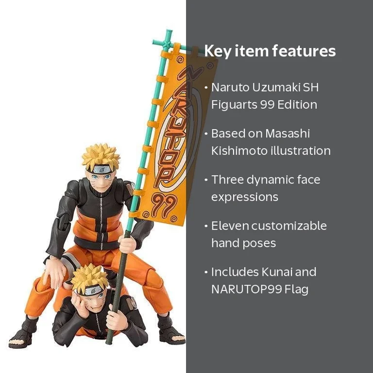 SH Figuarts - Naruto Uzumaki - Naruto 99 Edition - Walmart.com