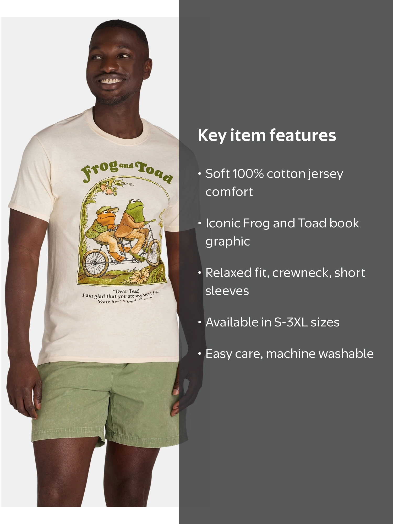 Frog and Toad Men's & Big Men's Cotton Graphic Print Tee, Sizes S