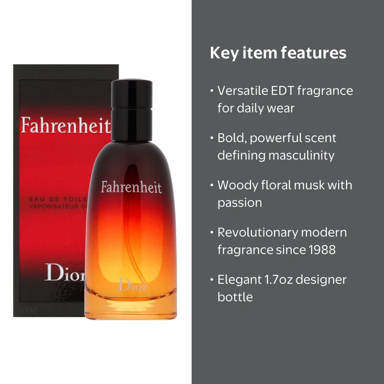 香水(男性用) Christian Dior Fahrenheit 100ml EdT Christian Dior Fahrenheit Cologne for Men, 1.7 Oz, Woody floral