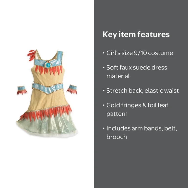 pocahontas dress (ADULT) | Sand Mesh MEDIUM neckline as well as along the triangle shaped skirt hemline Zaldita Pocahontas Costume for Women