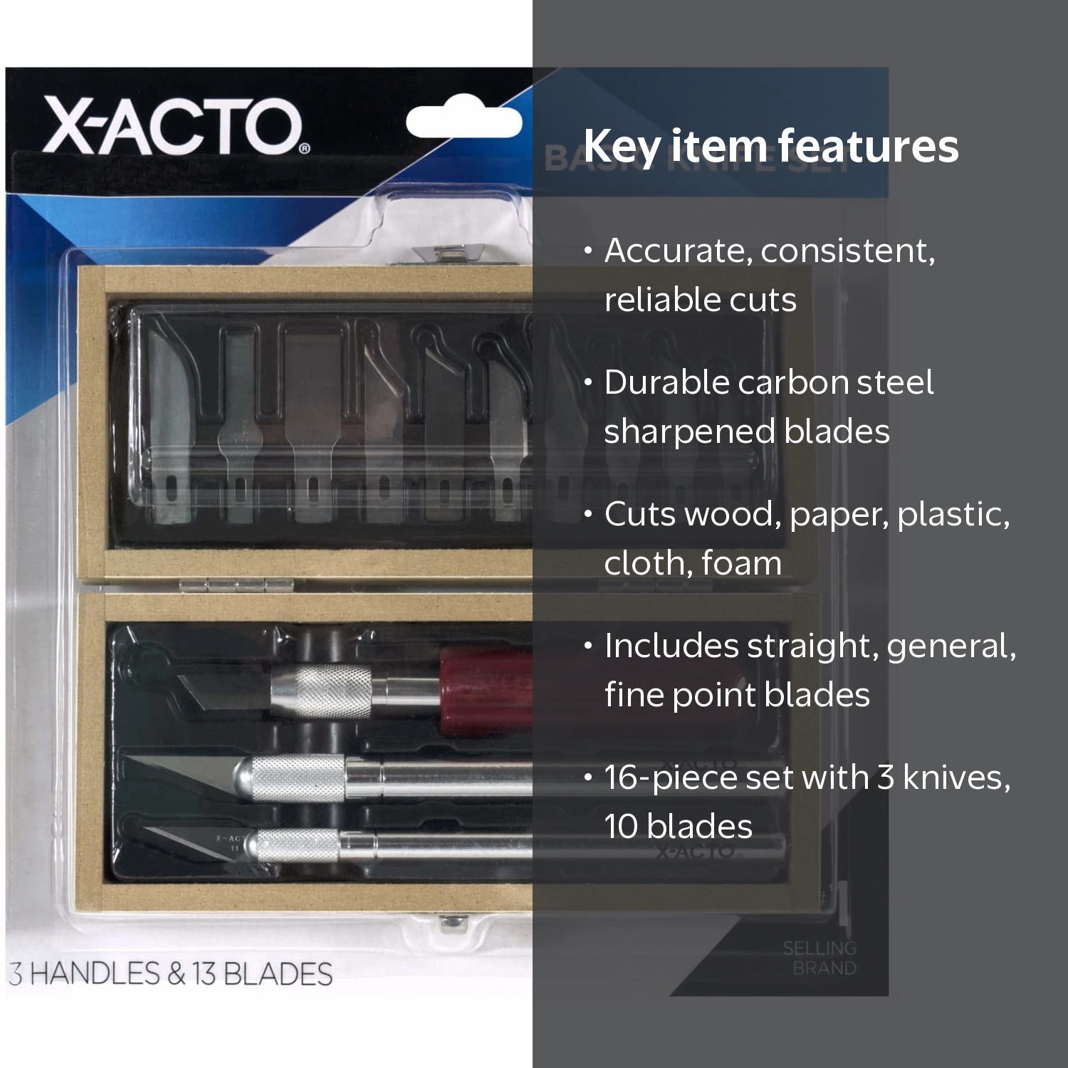 accototoセット X-Acto Basic Knife Set, Craft Knife, Includes Wooden Storage Chest
