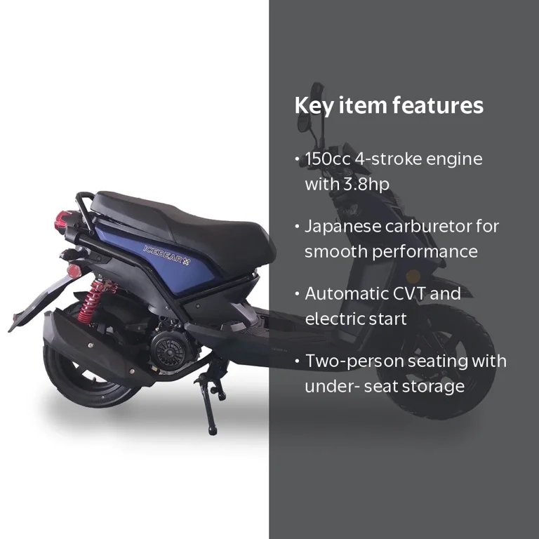 Icebear Vision PMZ 150-17 150cc Scooter. 12 inch rims, automatic