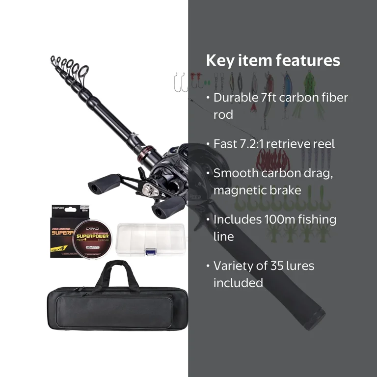 7ft baitcast combo Abu Garcia Zata Medium Heavy The medium power rating provides a good balance of strength and sensitivity Lew's American Hero 7ft Baitcast