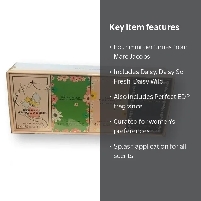 Marc Jacobs 4 Piece Mini Set Perfect, Daisy Wild, Daisy Eau So