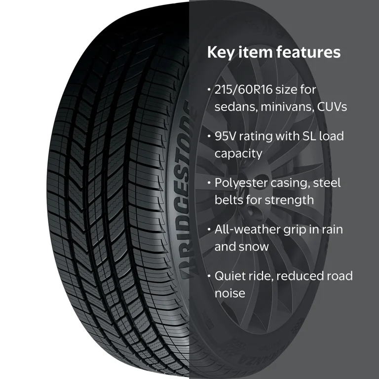 Bridgestone Turanza QuietTrack 215/60R16 95V All-Season Passenger