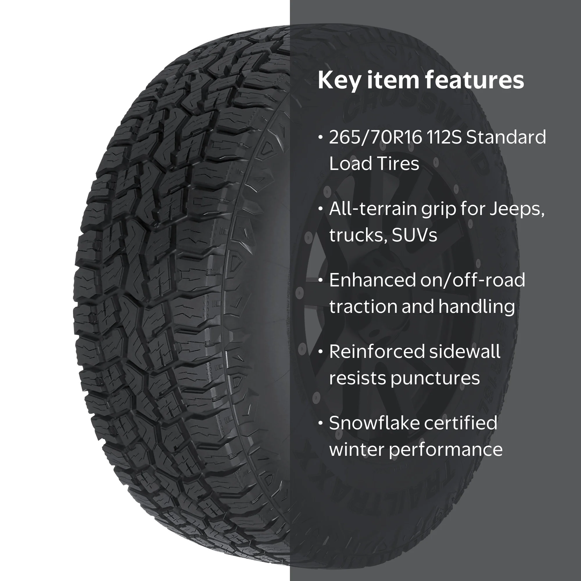 Crosswind Trail Traxx All Terrain 265/70R16 112S Light Truck Tire
