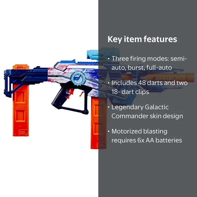 Nerf, Foam Dart Blaster, Loadout Galactic Commander, 3 Attachments