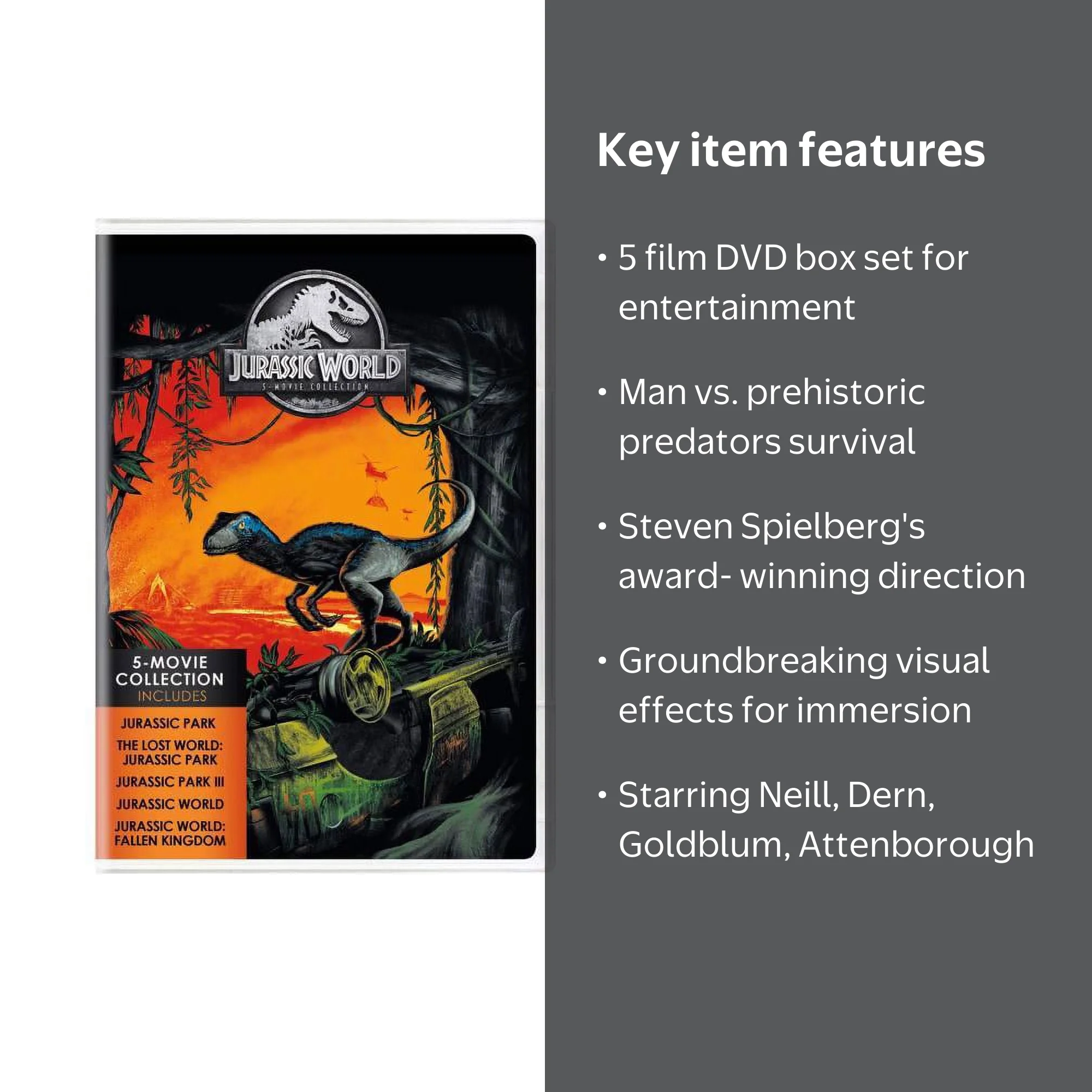 Universal, Jurassic World 5-Movie Collection DVD Box Set - Walmart.com