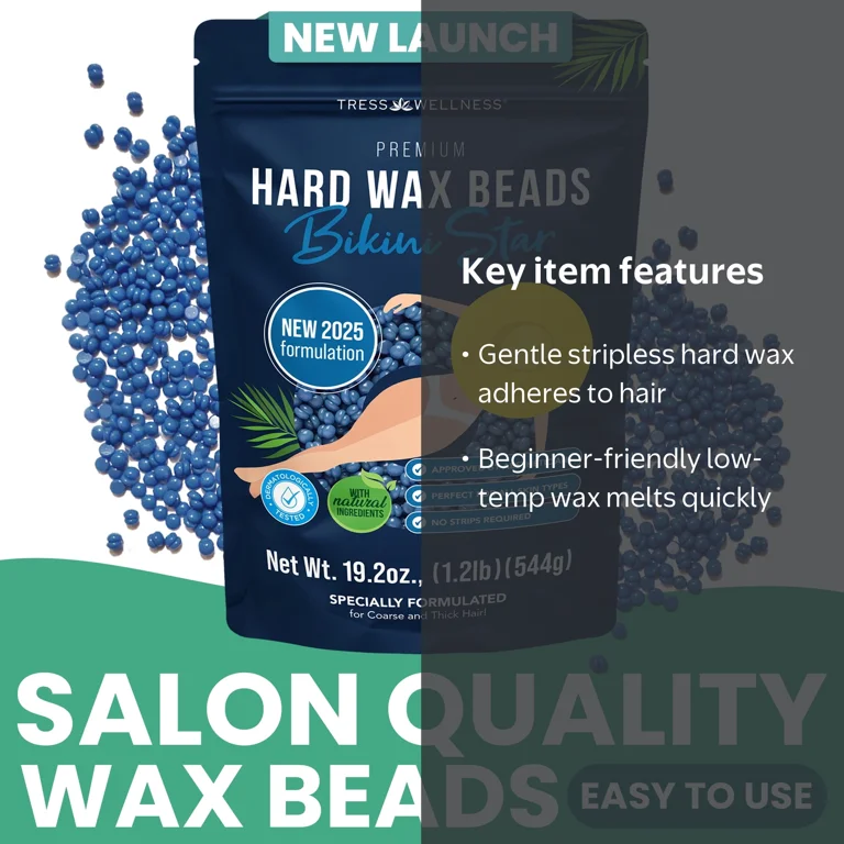 Tress Wellness Bikini Wax Beads, Gentle, Strips-Free Hair Removal