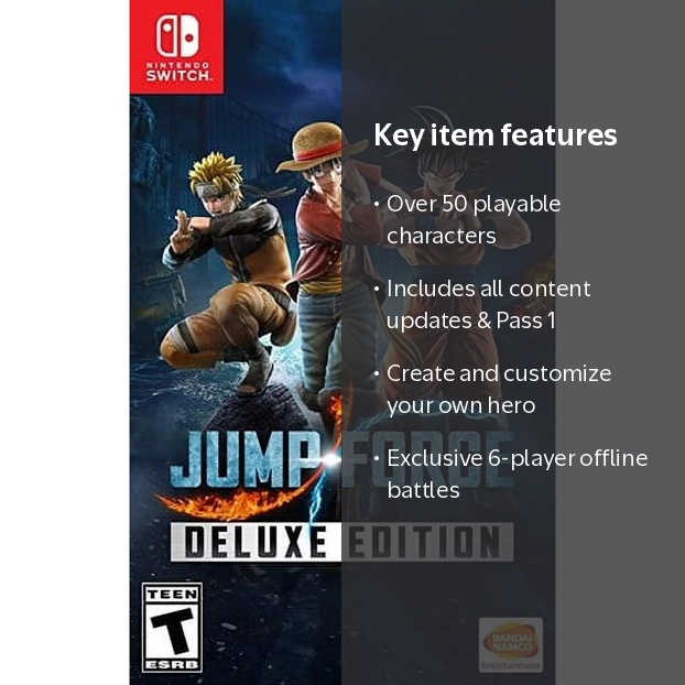 Bandai Namco, Nintendo Switch Game, Jump Force: Deluxe Edition