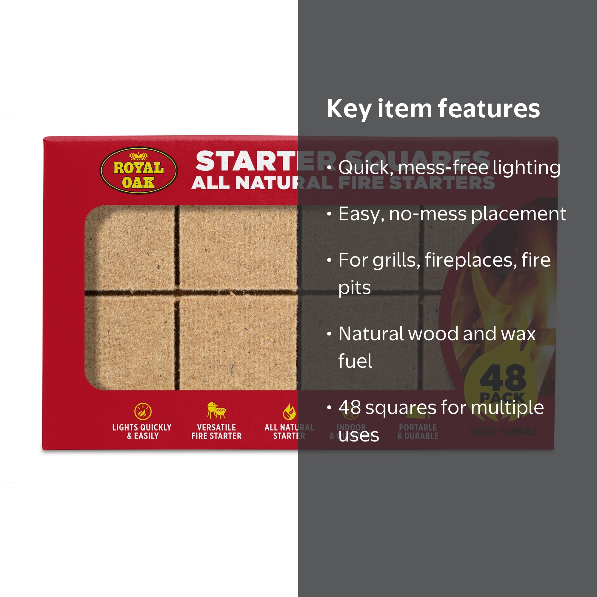 Royal Oak Firestarter Squares 6/48CT - Walmart.com