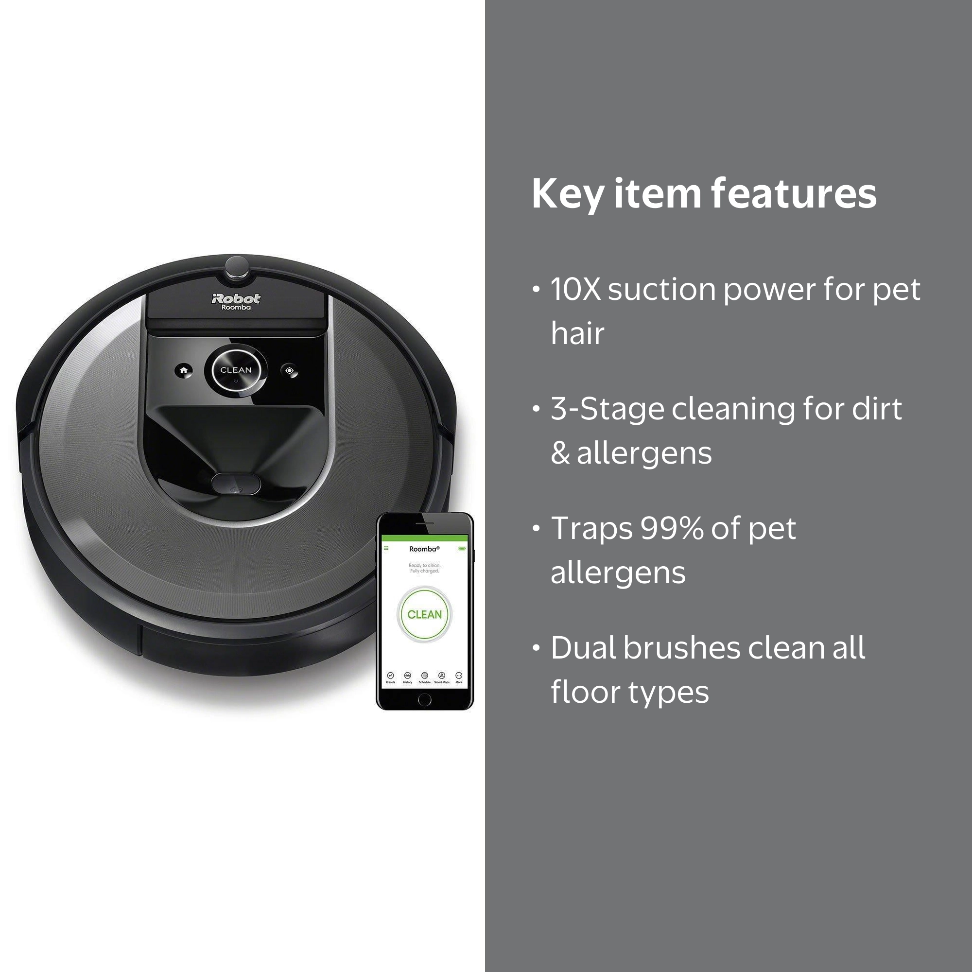 iRobot Roomba i7 7150 Wi-Fi Connected Pet Hair Cleaner with Smart