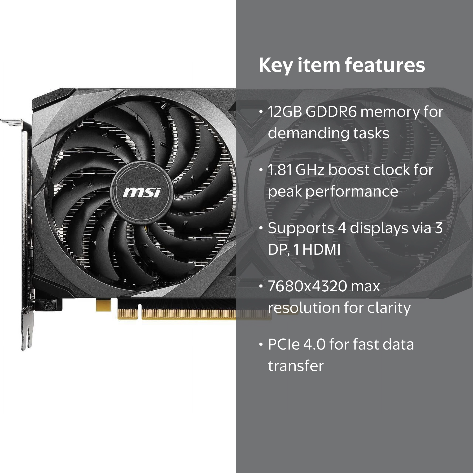 MSI GeForce RTX3060 12GB VENTUS 2X 状態良好 MSI GeForce RTX 3060 Ventus 2X 12G OC Graphics Card - MSI-US