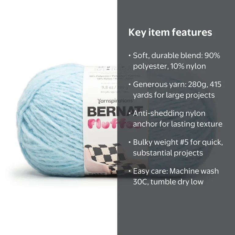 Bernat® Fluffee™ #5 Bulky Blend Yarn, Purple Dusk 9.8oz/280g 415