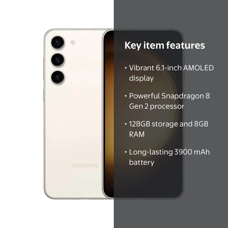 Samsung, Galaxy S23 Cell Phone, 128GB 8GB RAM, Cream - Walmart.com