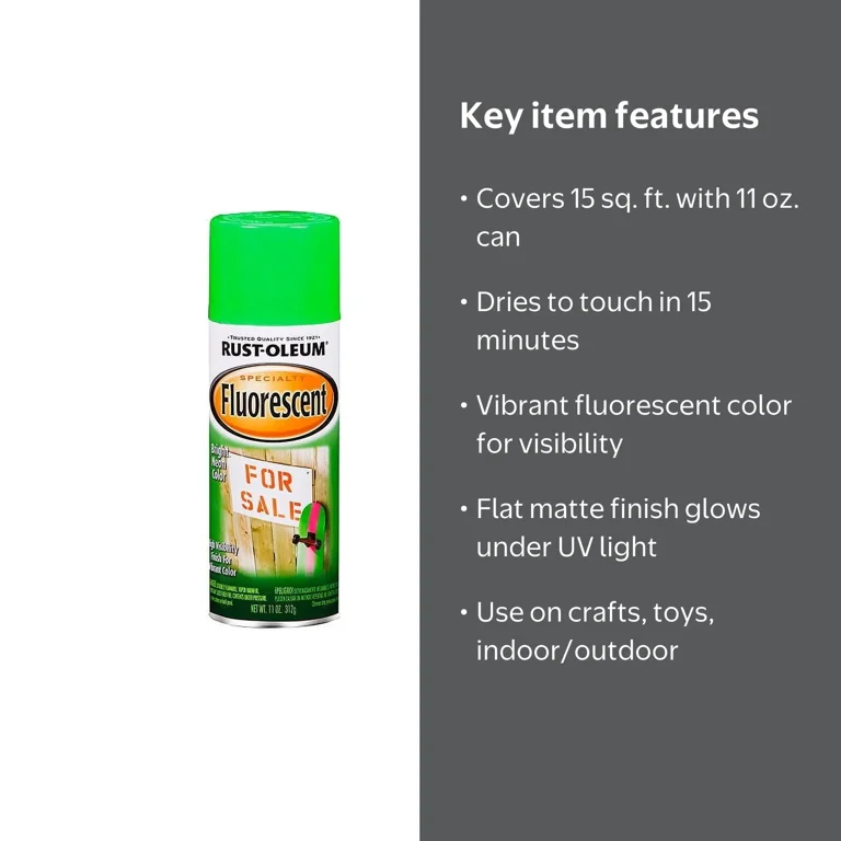 Rust-Oleum Specialty Fluorescent Green Spray Paint, 11 oz