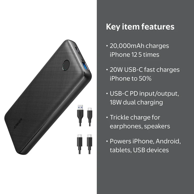 Anker PowerCore Essential 20000 PD, 20000mAh 20W USB-C Portable