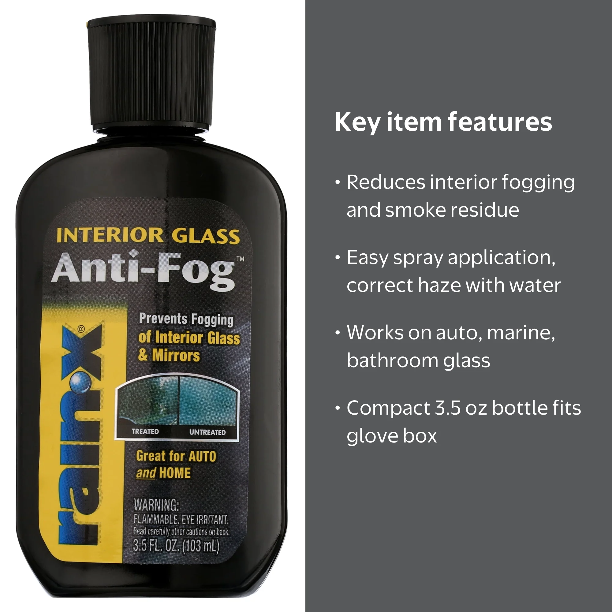 Rain-X, Anti-Fog Spray, AF21106DW 3.5oz, Interior Glass Cleaner