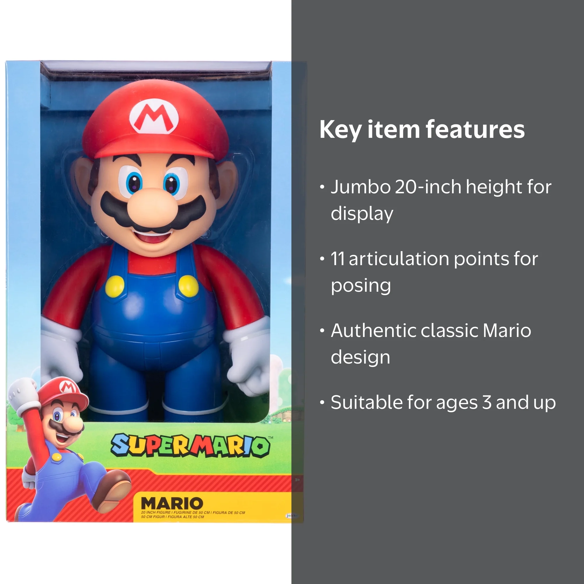 Nintendo Super Mario Official Jumbo 20 inch Deluxe Articulated