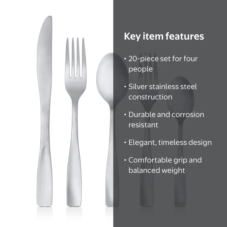 スクワランエース 18ml 4本セット MS 20PC Elisa Cutlery Flatware Set - Service for 4, Silver Finish