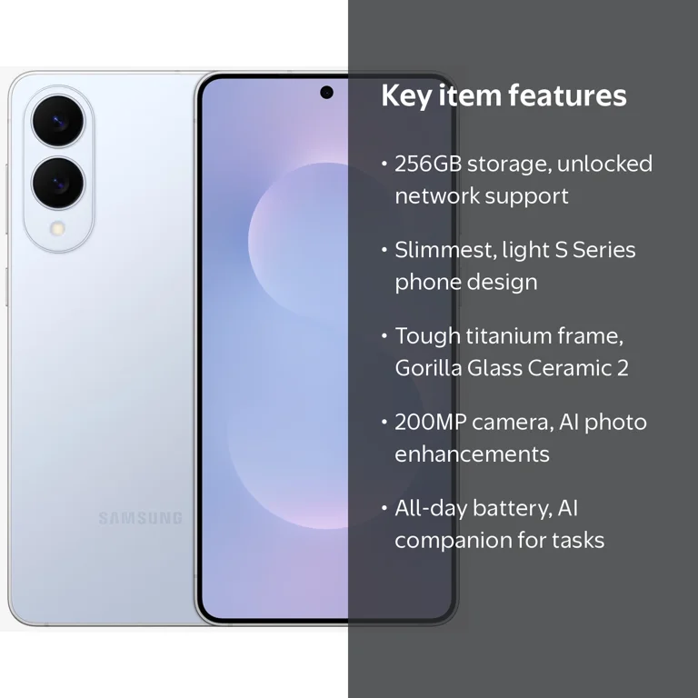Samsung, Smartphone, Titanium Icy Blue, 256GB, Unlocked - Walmart.com