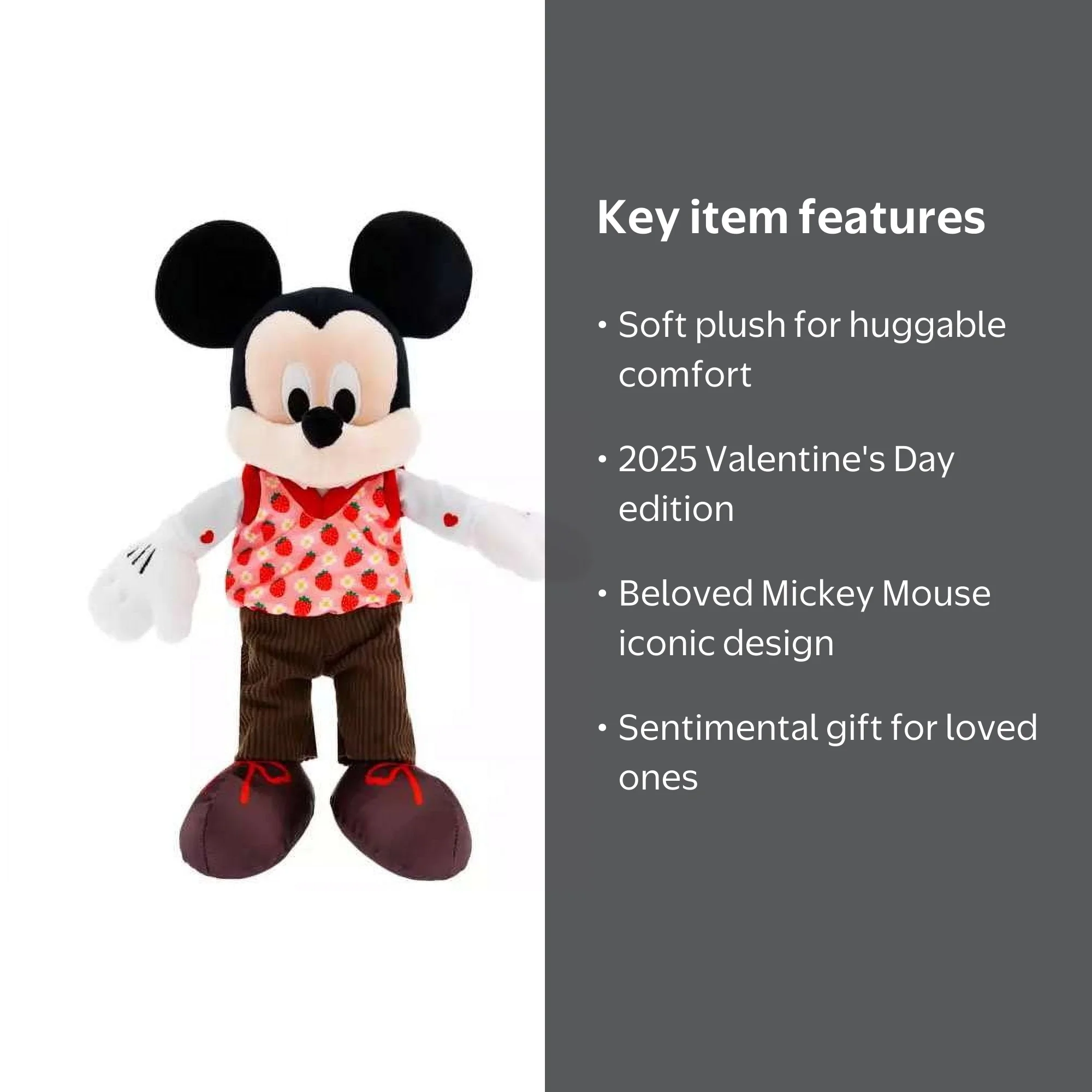 Disney 2025 Valentine's Day Mickey Mouse Plush (Chocolate Corduroy