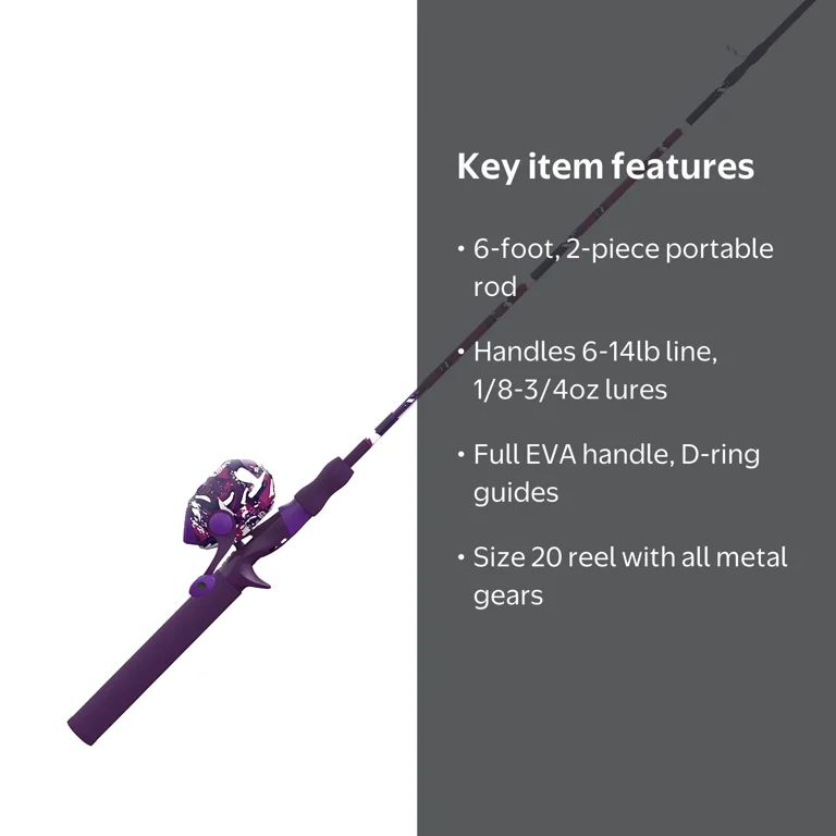 Zebco Splash Spincast Reel and Fishing Rod Combo, 6-Foot 1-Piece