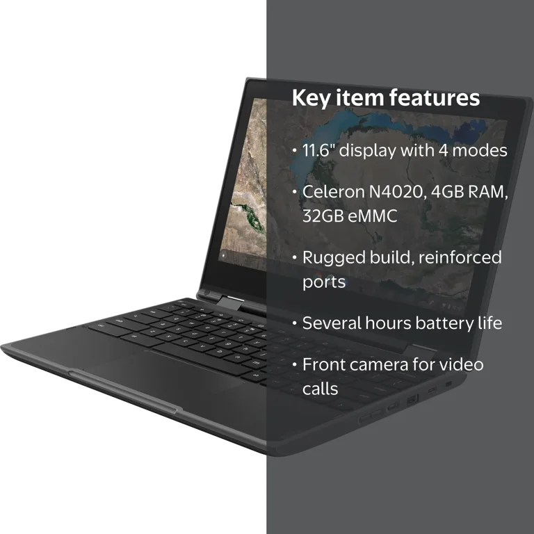 Lenovo Touch Screen Chrome Laptop, 300e Chromebook 2nd Gen, 11.6