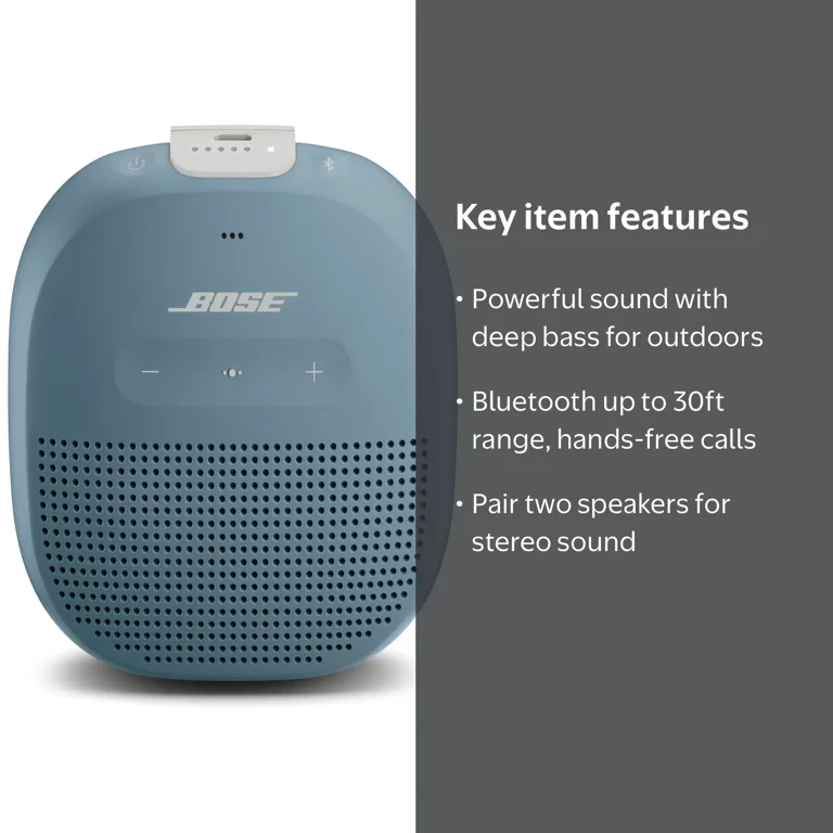 Bose SoundLink Micro Portable Bluetooth Speaker, Waterproof, Deep