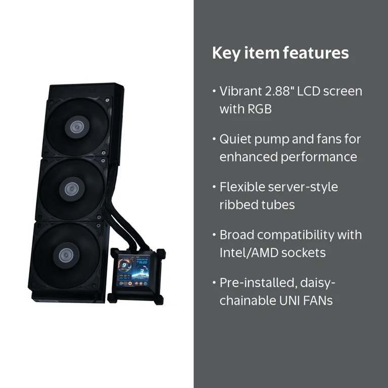 Lian Li Hydroshift 360 AIO- Pre-installed 3 x 28MM fans - Side Lian Li Hydroshift 360 AIO- Pre-installed 3 x 28MM fans - Side