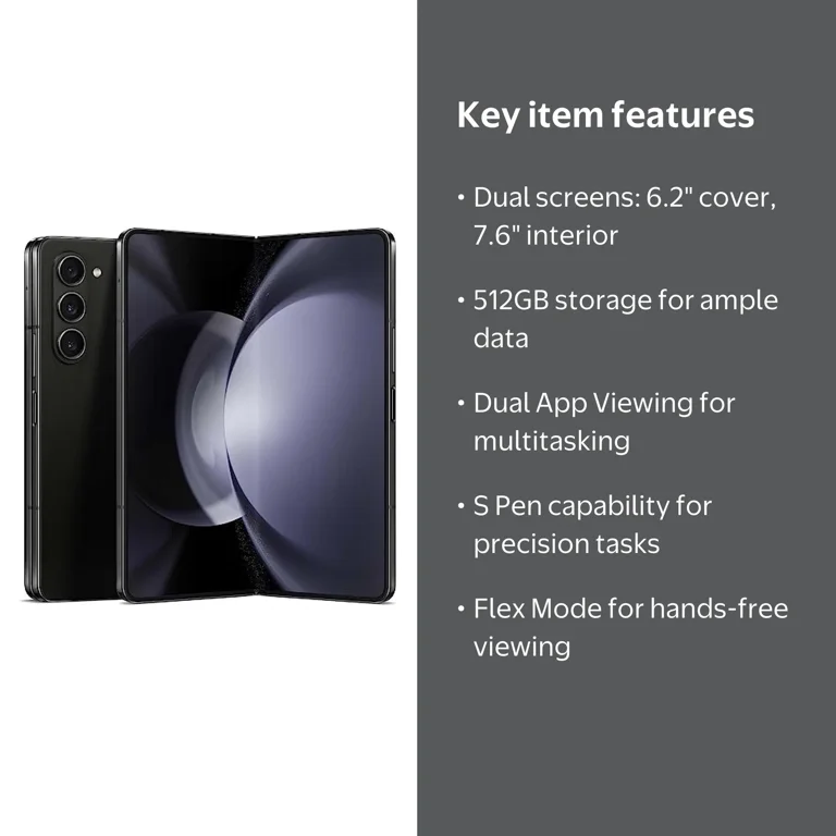 Samsung, Galaxy Z Fold 5 Smartphone, 512GB, Phantom Black