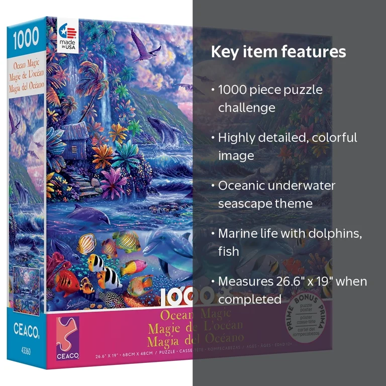 Ceaco - Ocean Magic - Dolphin Oasis - 1000 Piece Jigsaw Puzzle
