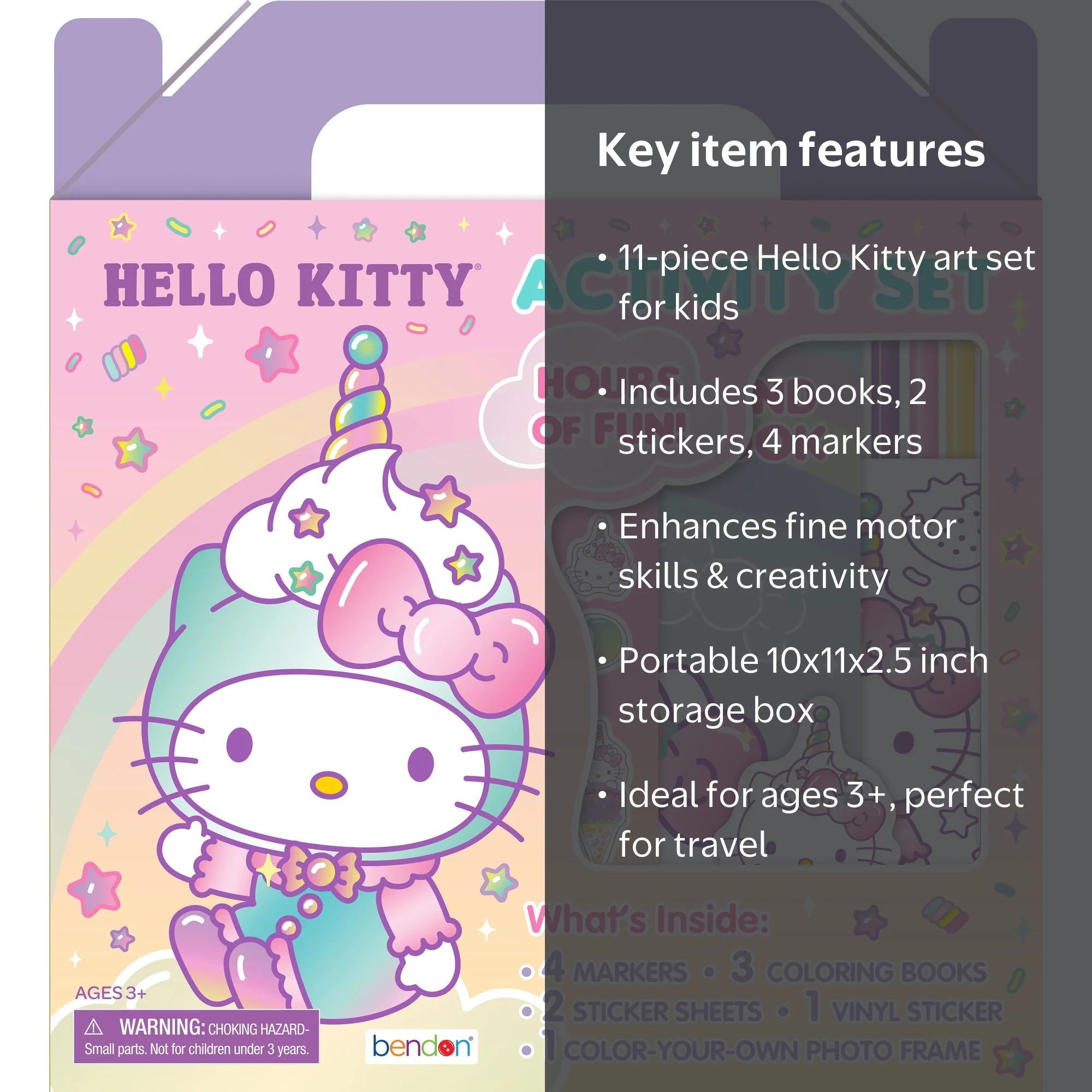 Hello Kitty 11-Piece Coloring Activity Set for Kids – Includes 3