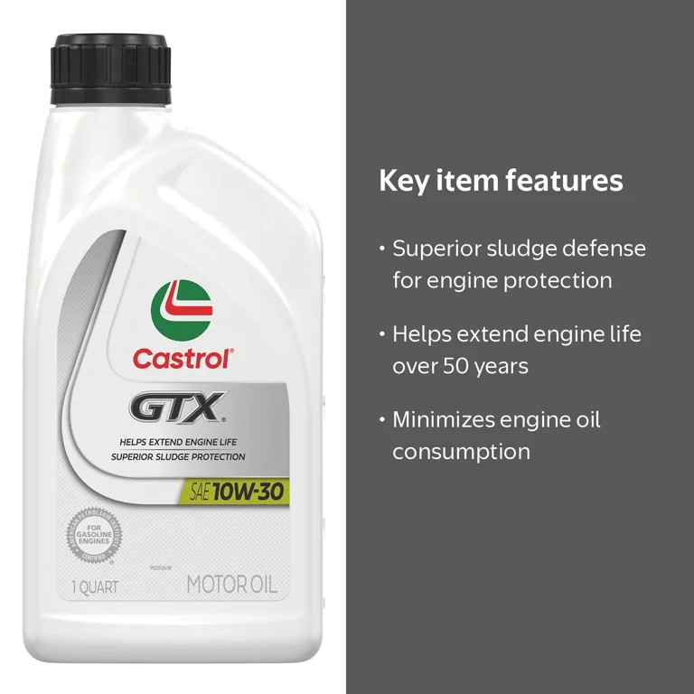 Castrol GTX 10W-30 Conventional Motor Oil, 1 Quart - Walmart.com
