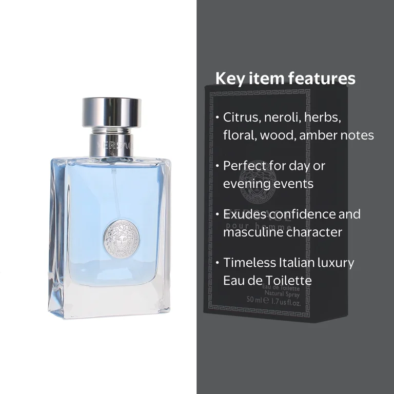 Versace, Eau De Toilette, 1.7 Oz, Cologne for Men, Masculine